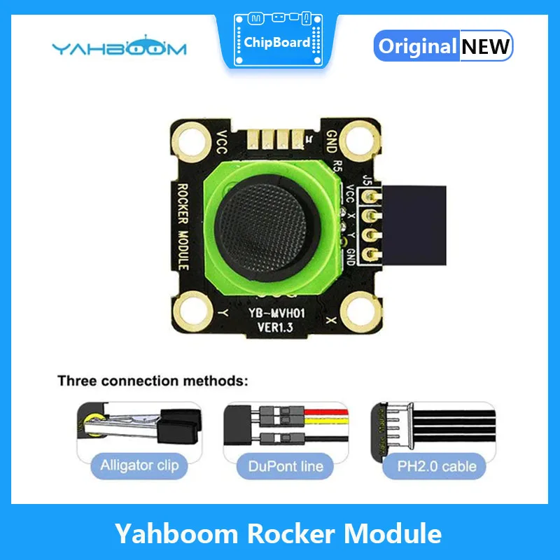 

Yahboom Rocker module dual-axis button XY game handle control sensor compatible with alligator clip/DuPont line/PH2.0 cable