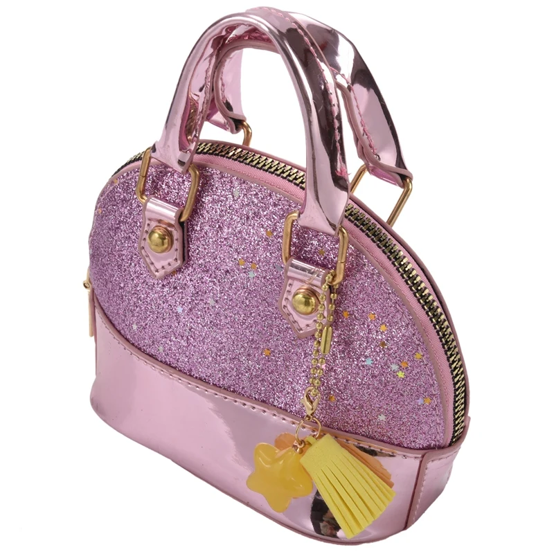

ASDS-Little Girls' Sequins Handbags Princess Crossbody Bag Mini Satchel Gifts For Girls Toddler Kids (Pink)