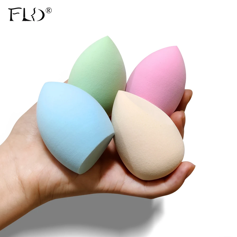 FLD 4PCs Colorful Makeup Puff Sponge Egg Dry and Wet Beauty Cosmetic Foundation Powder Bevel Cut Make Up Sponge Tools