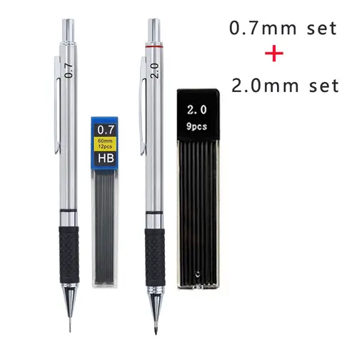 Metal Mechanical Pencil Set with Pencil Grip, Leads Art Drawing Student Office Supplies 0.5/0.7/0.9/2.0mm Automatic Pencil - Image 14