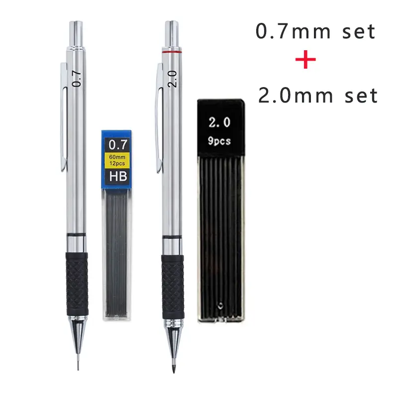 Metal Mechanical Pencil Set with Pencil Grip, Leads Art Drawing Student Office Supplies 0.5/0.7/0.9/2.0mm Automatic Pencil - Image 14