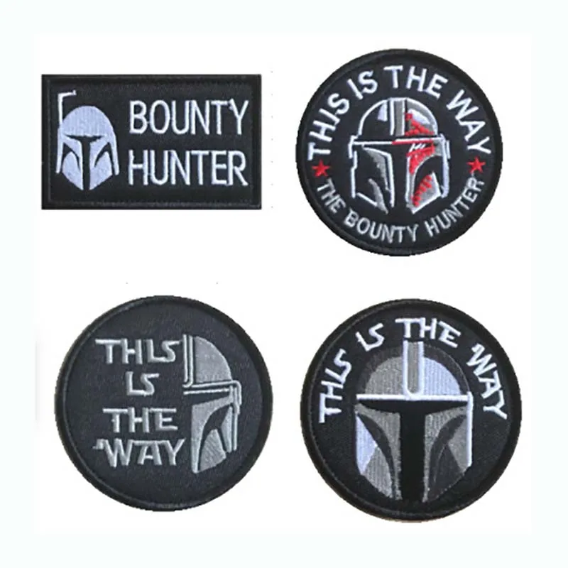 Questo È Il Modo, The Bounty Hunter Emblem Ricamo Applique Distintivi Morale Patch Hook And Loop, Patch Tattiche Militari