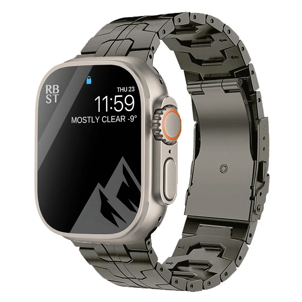 Premium Titanium Metal Strap for Apple Watch - Elegant Link Bracelet