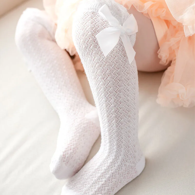 SummerBabyGirlsMeshSocksSpanishStyleBowknotToddlerLongSock