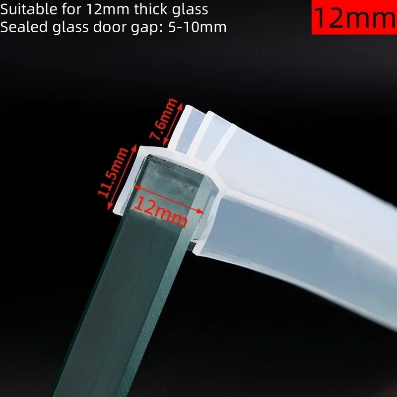 1roll selfadhesive Shower Stall Seal Frameles Glass Door Sealing Strip Weatherstripping Draft Stopper Rubber Transparent Sealing