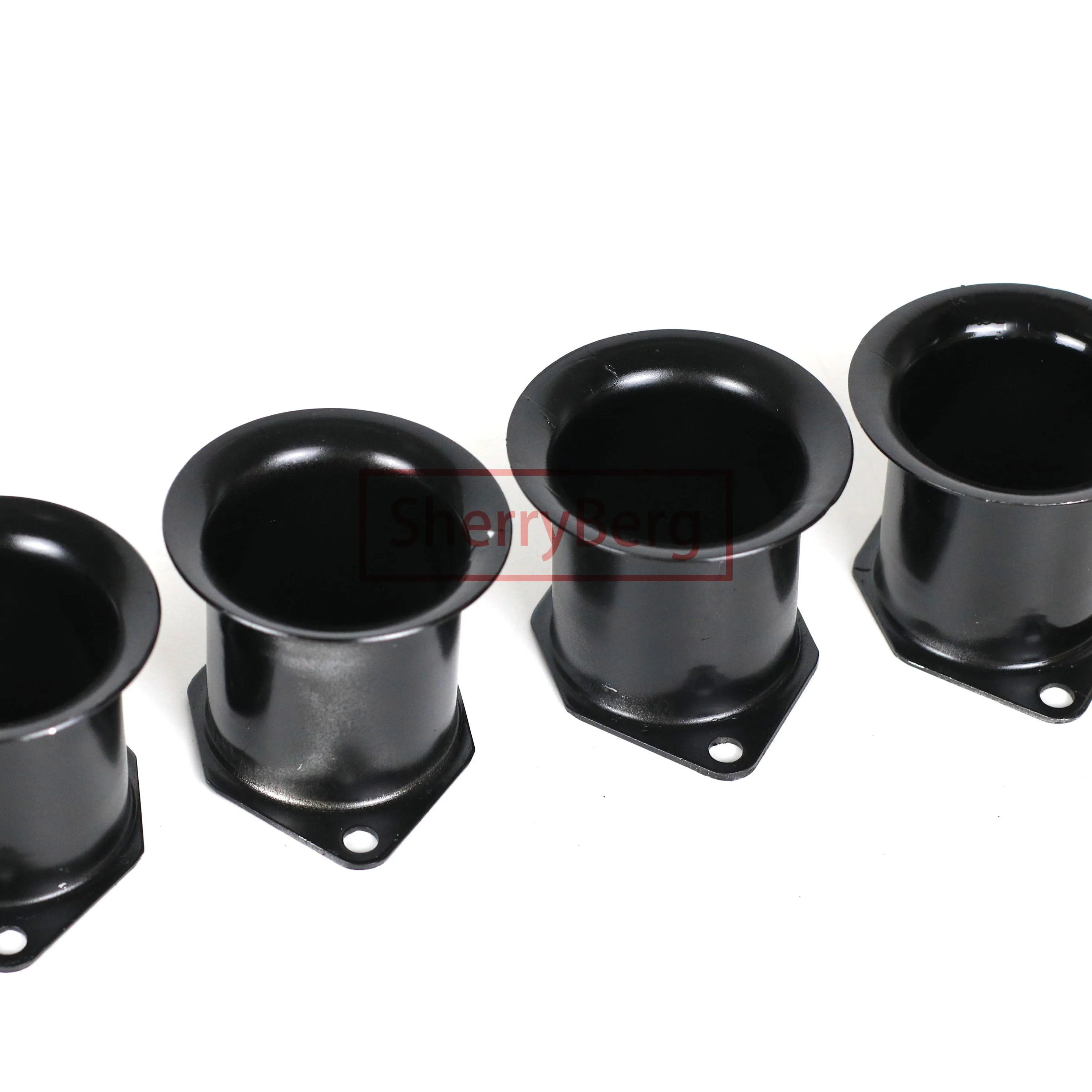 SherryBerg 4 X New Velocity Stacks Air Horn Pipe Trumpet Slides For Weber Dellorto 36/40/44/48 IDF Air Horn Pipe Trumpets Black