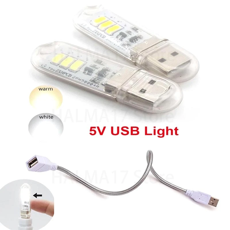 Usb Led Light Night Lights book reading lighting Touch switch adjustable Baby Lamp Kid Bedroom for home PC notebook powerbank J