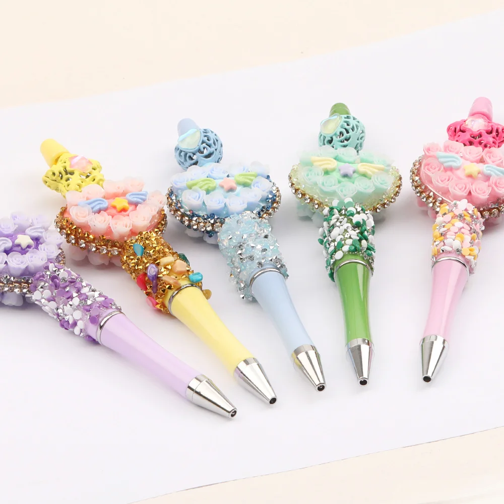 Cordial Design 5Pcs 35*144MM DIY Beads Pen/Fashion Jewelry Accessories/Hand Made/Beadable Pen Findings/Cute Plastic Pens #16416 - cordial
