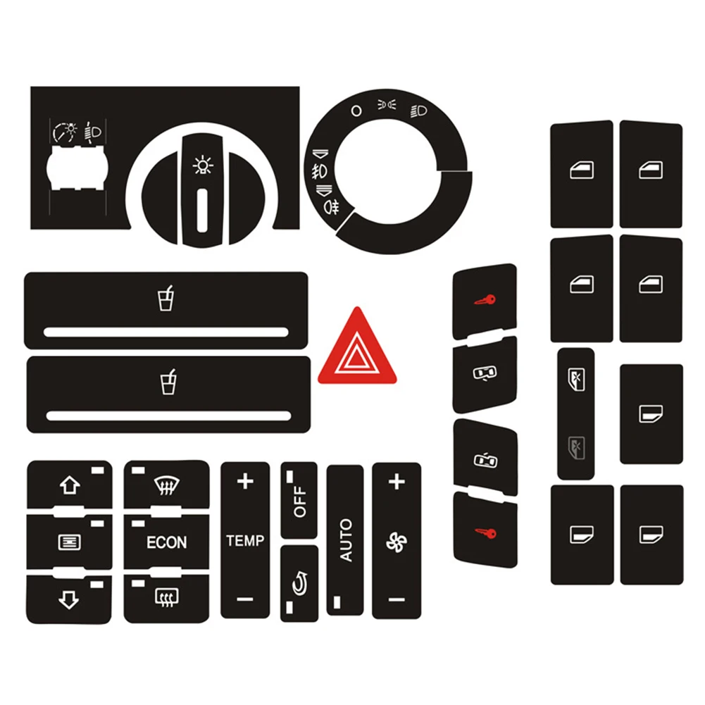 

Button Repair Kit Stickers Decals Auto Decoration 10x20cm 5Pcs Cover Worn Front Protection Scratch Resistant Sleek