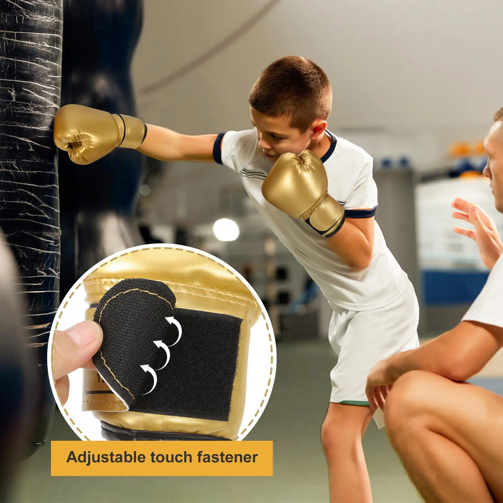 1 Pair Punching Training Workout Fight Exercise Mitts Kids PU Leather Boxing Gloves Kids Children Train Gym Glove Hand Protector