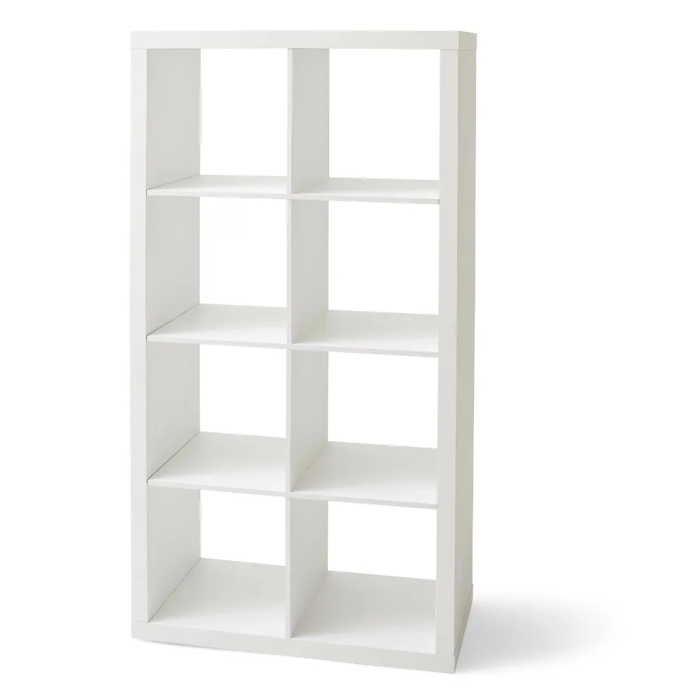 

8-Cube Storage Organizer Shelf White Texture Bookcase Living Room Furniture