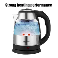 1.8L 220V Stainless Steel Electric Kettle Silver Black Base Separation Desion Rust-resistant Durable for Home During Travel 2