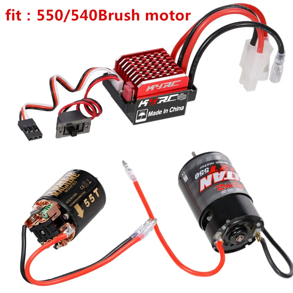 

60A Brushed ESC Electric Speed Controller 6V/2A BEC for 1/10 RC Car Trxs TRX4 Trx6 D90 HSP Redcat 4WD Tamiya Axial SCX10 HPI