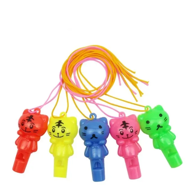 10 pièces style aléatoire mignon Animal chat sifflet en plastique arbitre Sport pom-pom girl jouets et enfants enfants fête d'anniversaire faveurs cadeaux 5