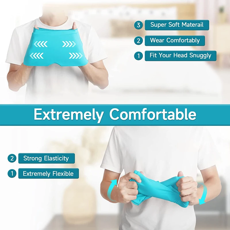 Ice cap gel mask headache migraine relief cold compress therapy for tension sinus stress