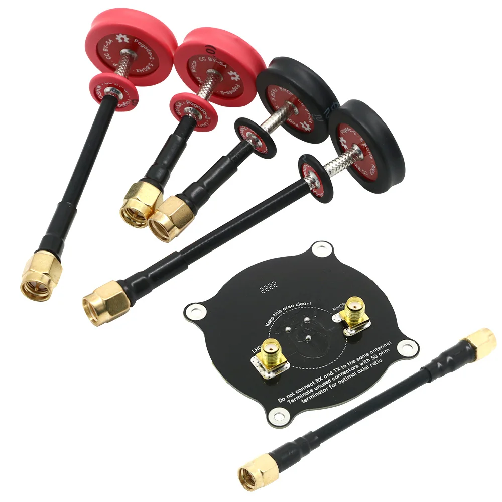 Puleuroy Antenne Patch Triple Feed 5,8 GHz, Gain Élevé de 14 DBi, Directionnelle LHCP RHCP, pour Drone FPV et Quadricoptère RC
