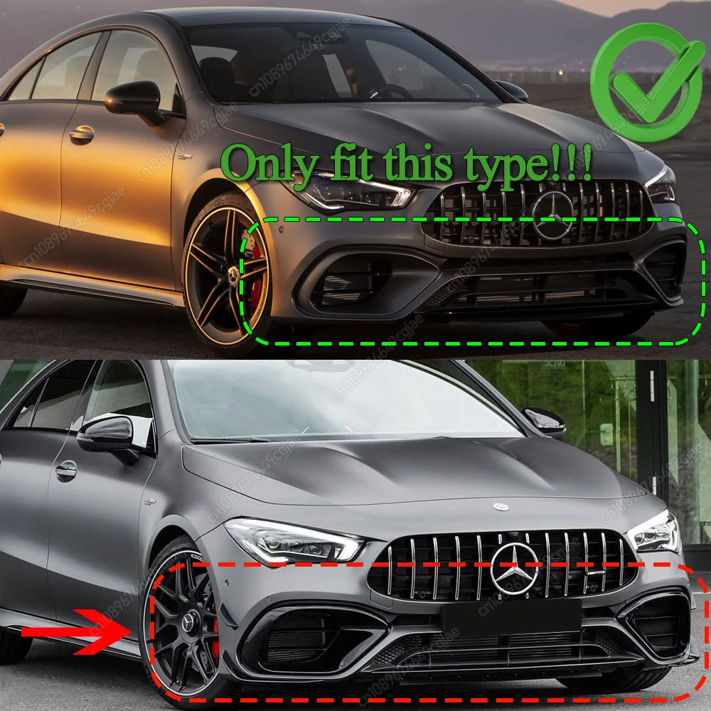 메르세데스 벤츠 C118 W118 CLA45 AMG 2019-2023 튜닝용 프론트 범퍼 사이드 스포일러 스플리터 카나드 안개등 그릴 트림 에어 블레이드