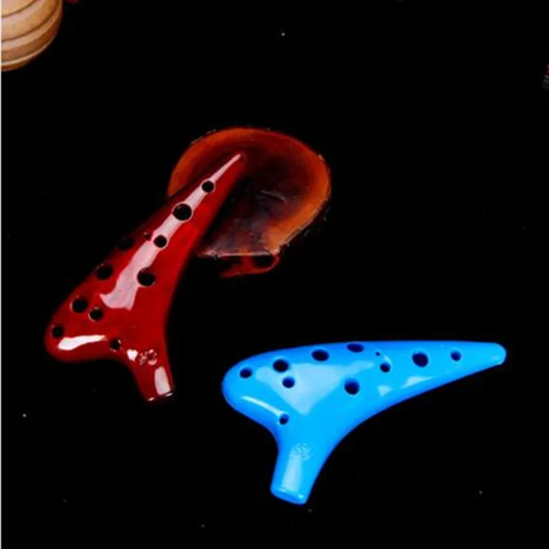 1PC 12-hole Ocarina Resin Plastic Alto C Tuning Multicolor Flute Adult Children's Instrument ceramic ocarina handmade ocarina