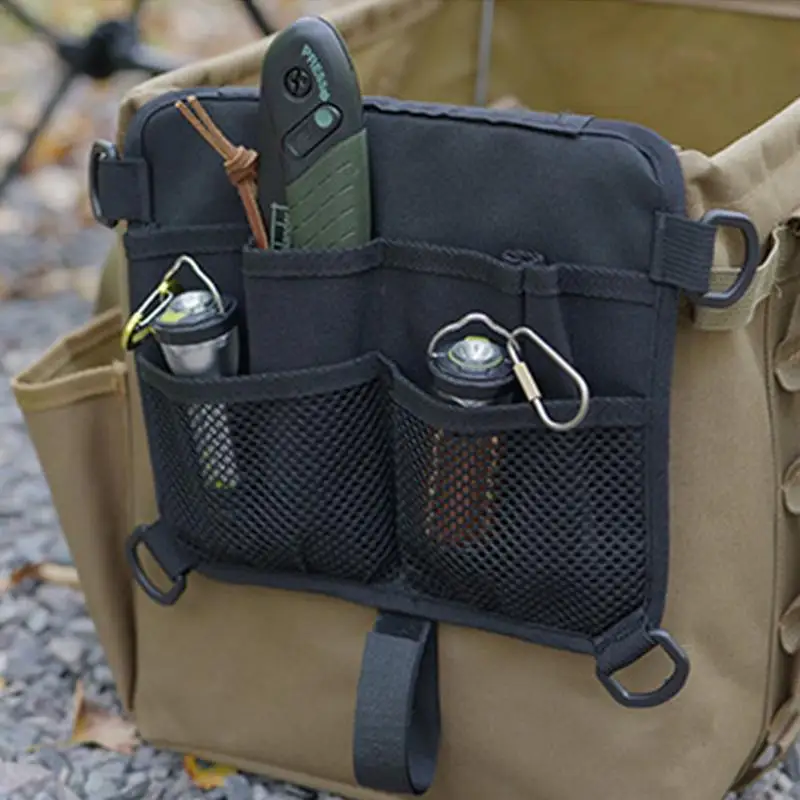 Outdoor Storage Bag Picnic Storage Bag Thickened Oxford Cloth Camping Utensil Bag With Mesh Pocket Waterproof For Outdoor