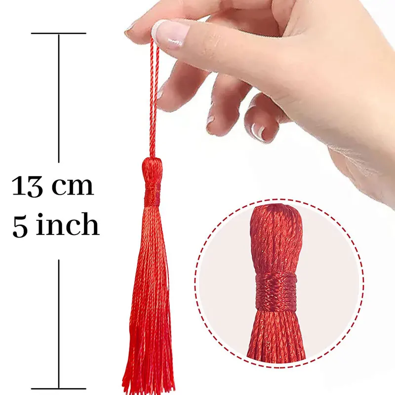 Mini Tassels for Bookmarks Jewelry Making Graduation - 5 Inch Pack of 100  Small Floss Sewing Tassels