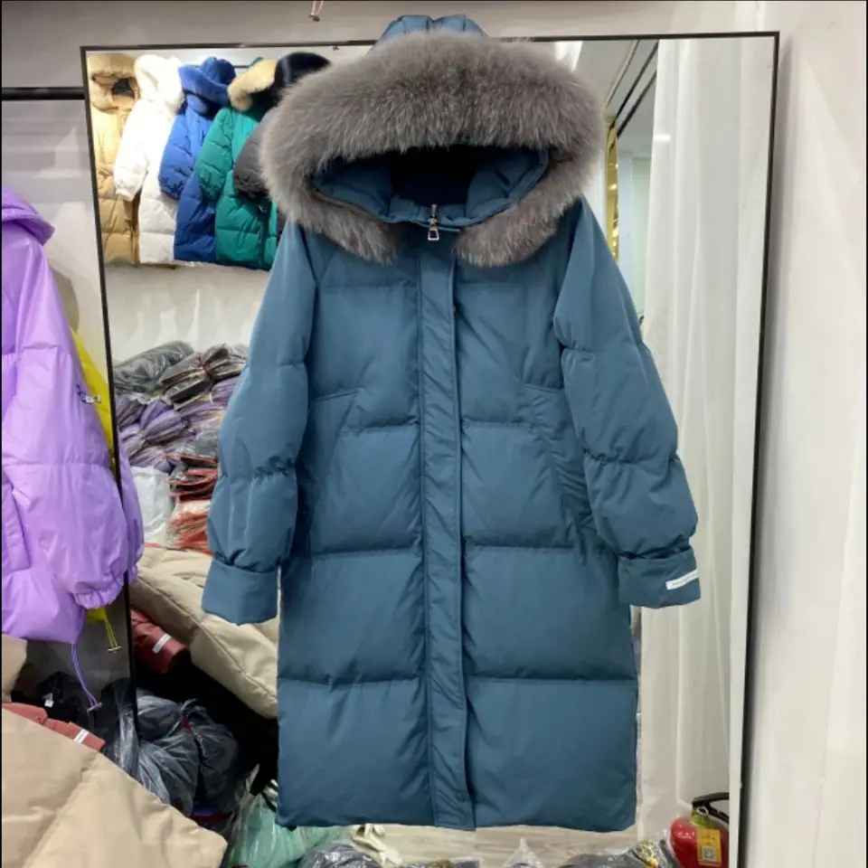 

Oversized Women Autumn And Winter Jackets 2023 New Down Coats Female Fashion Hooded Thicken Warm White Duck Coat Q462