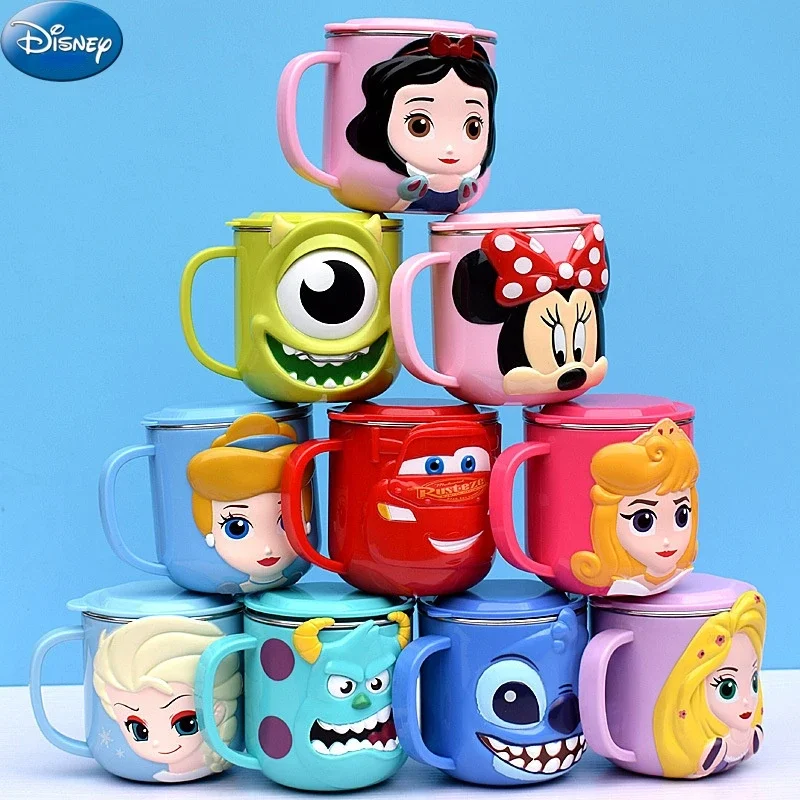 260ml Stainless Steel Disney Mugs for Kids Cute Cartoon Princess Milk  Coffee Cup Double Walls Detachable Thermal Mug Drinkware - AliExpress