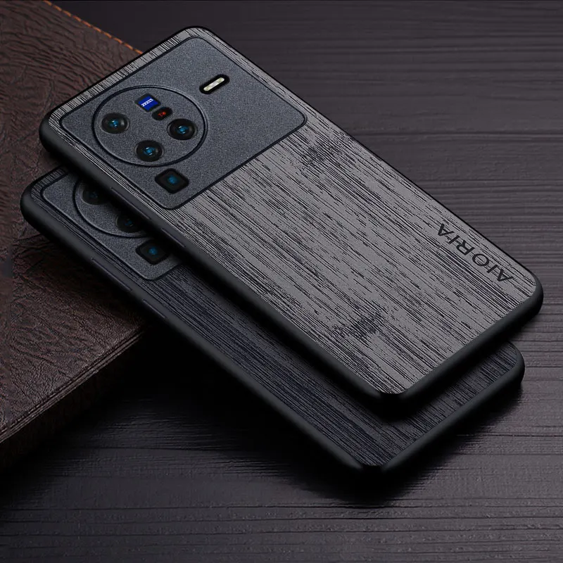 Bamboo Wood Pattern Leather Cover Case