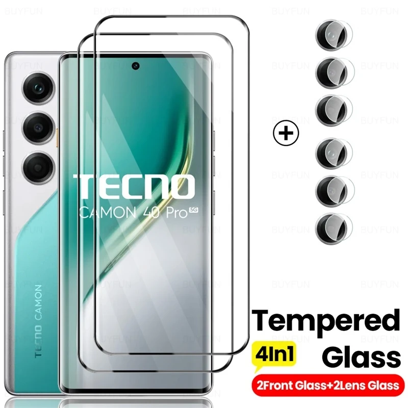 Enhanced 8-in-1 Tempered Glass and Curved Screen Protector with Camera Lens Glass Cover