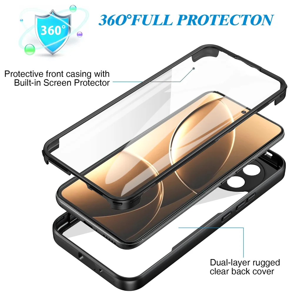 Enhanced Shockproof Clear Protective Case - Full Body Protection Cover