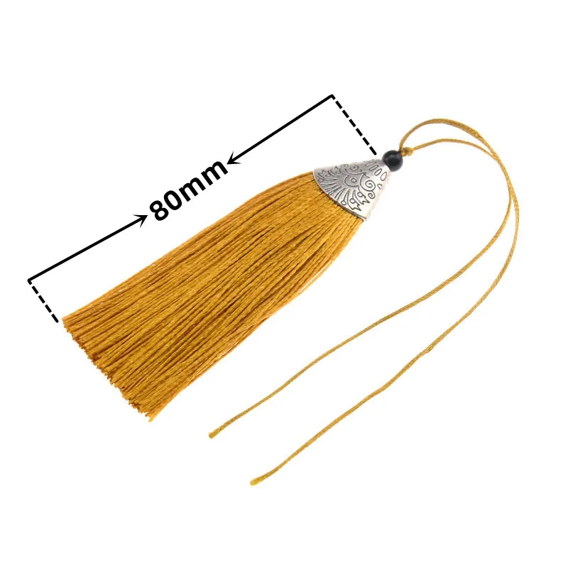 5Pcs 80mm Long Flat Fish Mouth Tassel Hanging Ear Anti-Wrinkle Alloy Bookmark Comb Clothing Small Tassel Decoration Crafts Gift