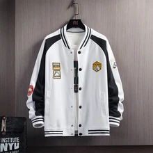 

New American Retro Letter Embroidered Jackets Coats Women Men Street Trend Couple Stitching Baseball Loose Uniform Jacket
