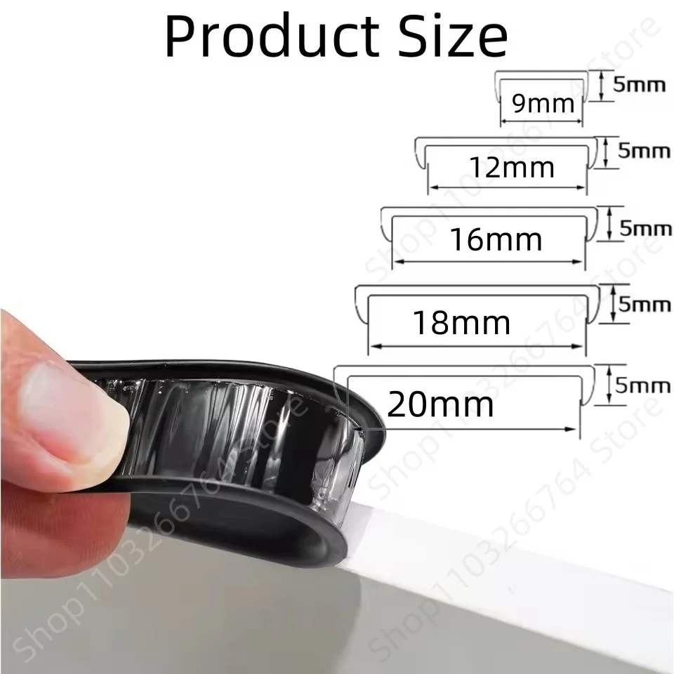 5M U-Shape Edge Banding Strip Self-Adhesive Flexible TPE Rubber Furniture Corner Guards Wood Cabinet Edging Repair Protector