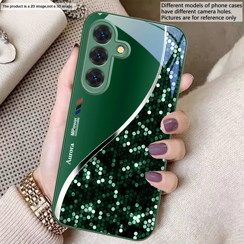 Sleek Silver Metal Curve Glass Phone Case