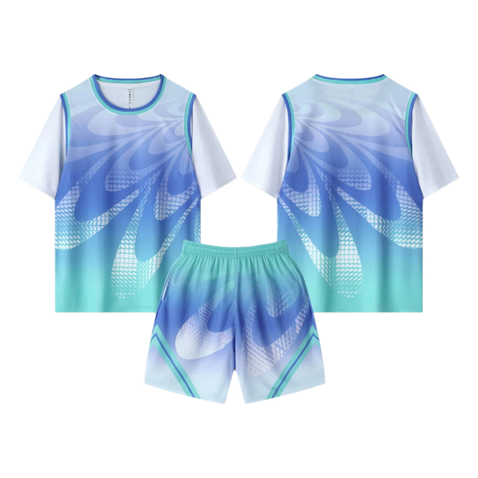 유니섹스 키즈 소년 소녀 농구 유니폼 팀 훈련 복장 스포츠 세트 반팔 축구 저지 탑 반바지 스포츠웨어