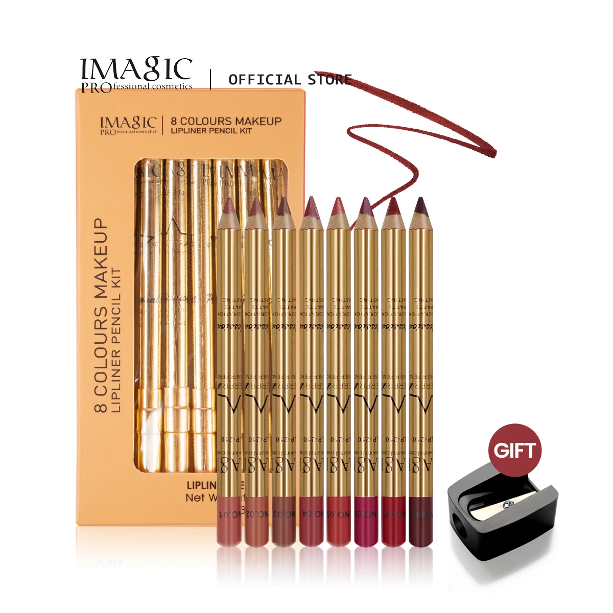Lipliner Pencil 8-Color Long Lasting Waterproof Professional Soft Smooth Colorful Matte Lipstick Cosmetics Makeup Tool