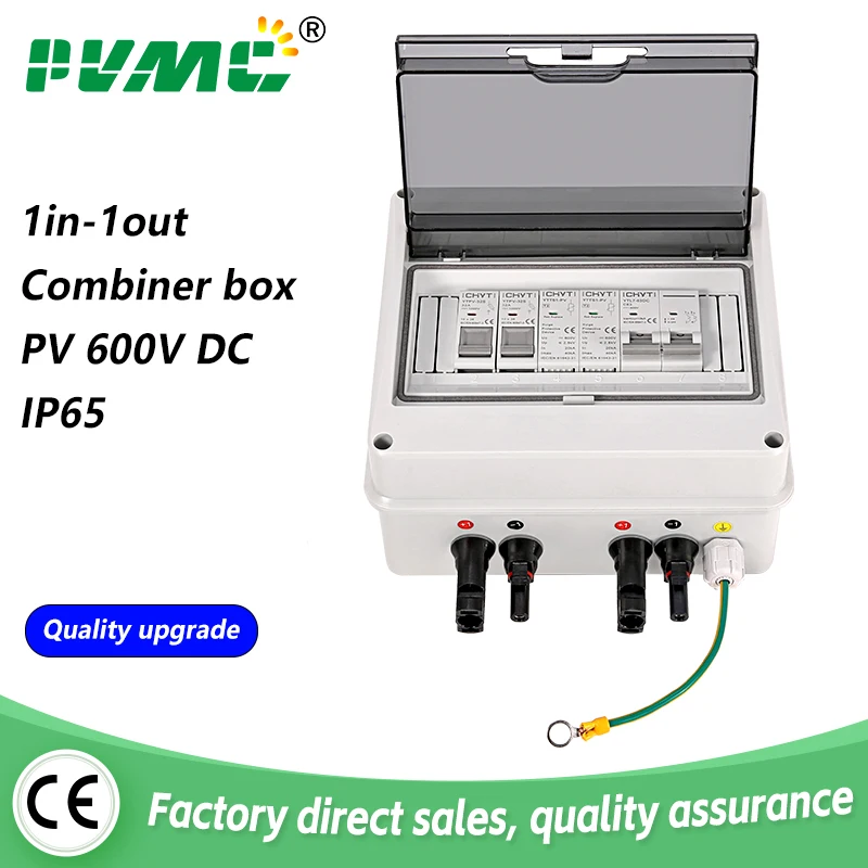 Solar Fotovoltaica pv Combiner Box Proteção contra Raios Mini Caixas Fusível dc Mcb Spd Impermeável Ip65 Case 600v Entrada Saída