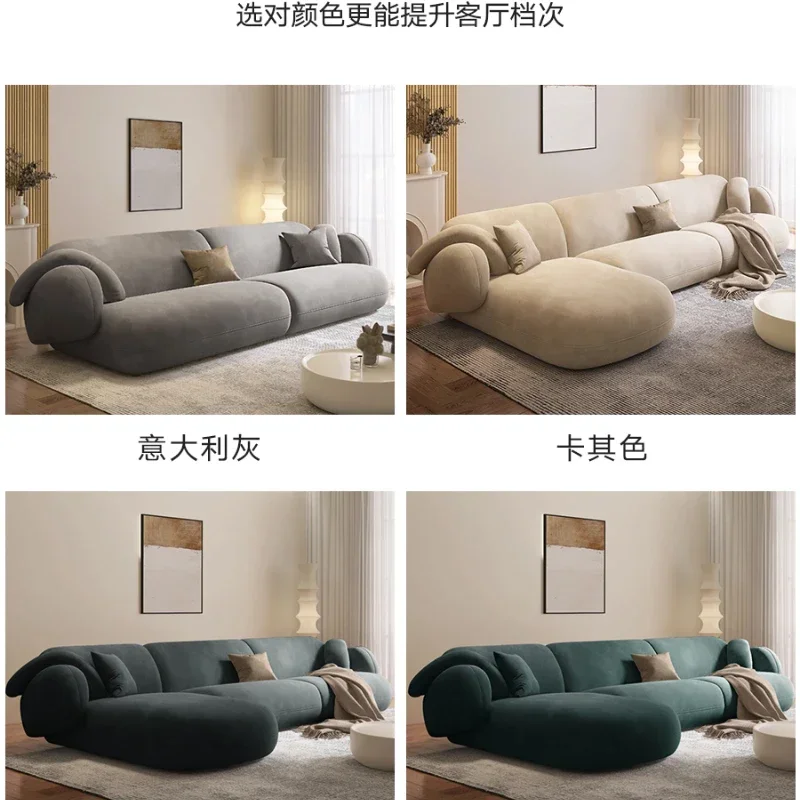 

Modern Minimalist Nordic Fabric Sofa Small Apartment Living Room French Style11