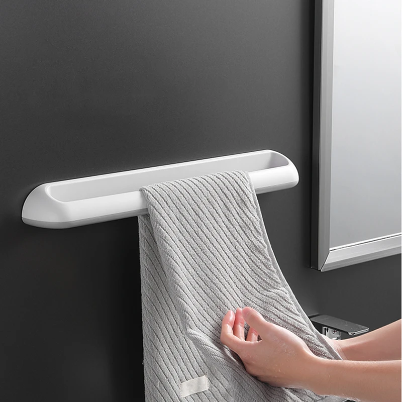 Household Non-perforated Bathroom Towel Rack Creative Seamless Wall-mounted Slippers Rack Kitchen High-quality Towel