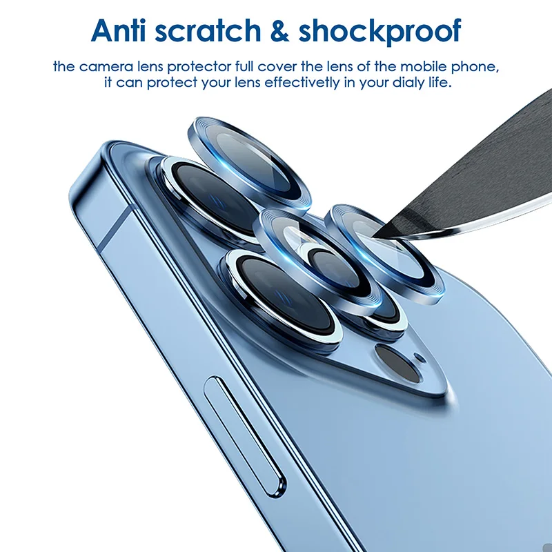 Universal Metal Ring Glass Camera Lens Protector