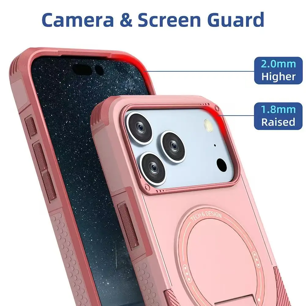 Invisible Folding Magnetic Phone Case with Shockproof Collision Color Cover