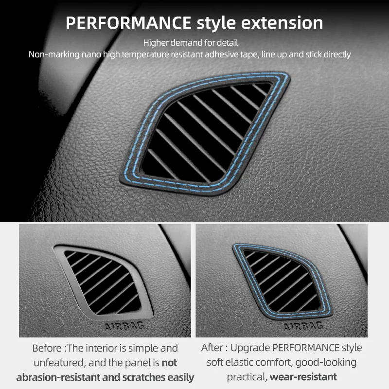 Car Interior Trim For BMW F20 F21 F22 F23 Made of Alcantara Dashboard Side Air Vent Outlet Trim Frame