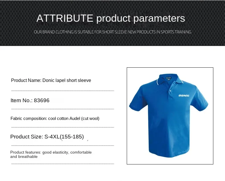 Donic short sleeve t-shirts poloTable tennis clothes sportswear jersey men women Sportwear top