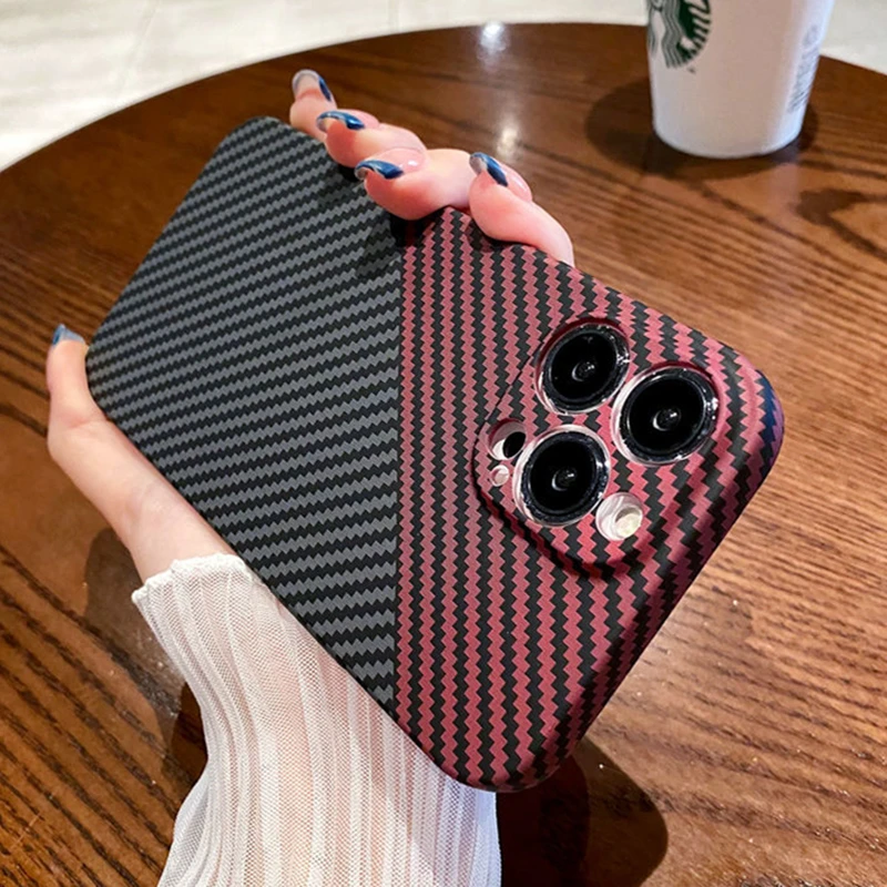 Luxury Ultra Thin Carbon Fiber Texture Matte Shockproof Case