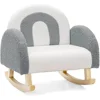 Kids Sofa, Toddler Rocking Chair with Solid Wooden Frame, Anti-Tipping Design, Plush Fabric, Children Armchair for Nursery 1