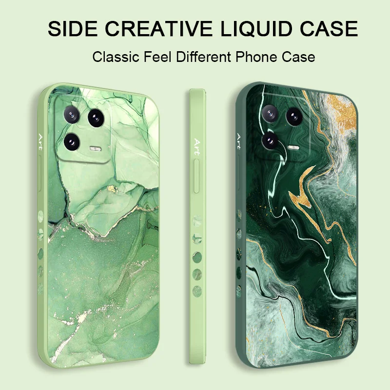 Elegant Marble Texture Liquid Silicone Phone Case - Premium Protective Cover