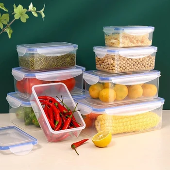 1PC 550/1000/1500/2500ml Frigorifero Scatola di Immagazzinaggio degli Alimenti Con Coperchio In Plastica Preparare La Freschezza Alimentare Scatola di Conservazione scatola di Picnic 1