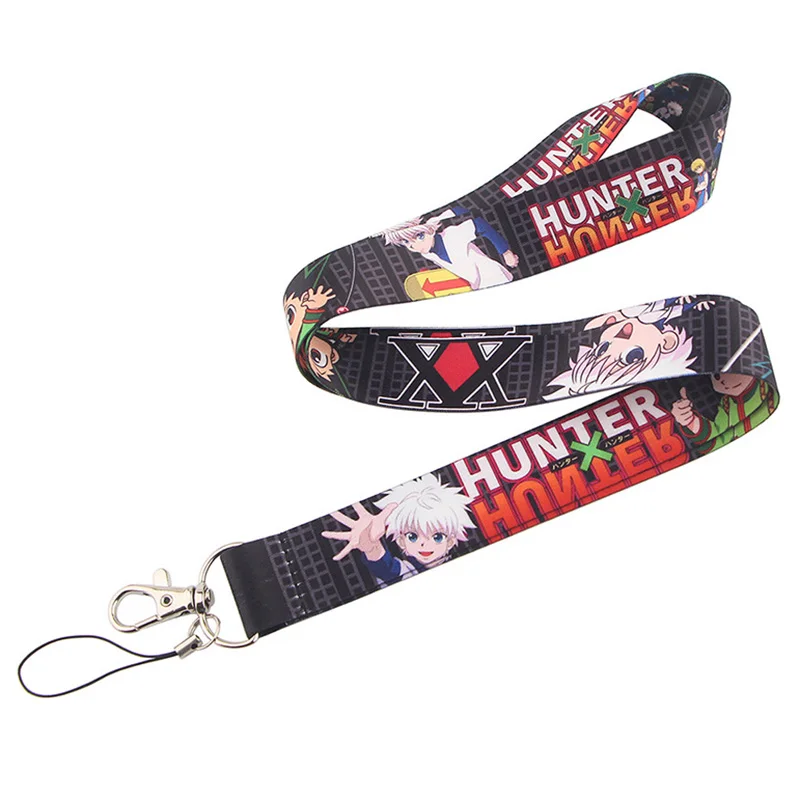 Anime-Inspired Hunter Lanyards & Card Set with Cute Badge and Keychain Accessory
