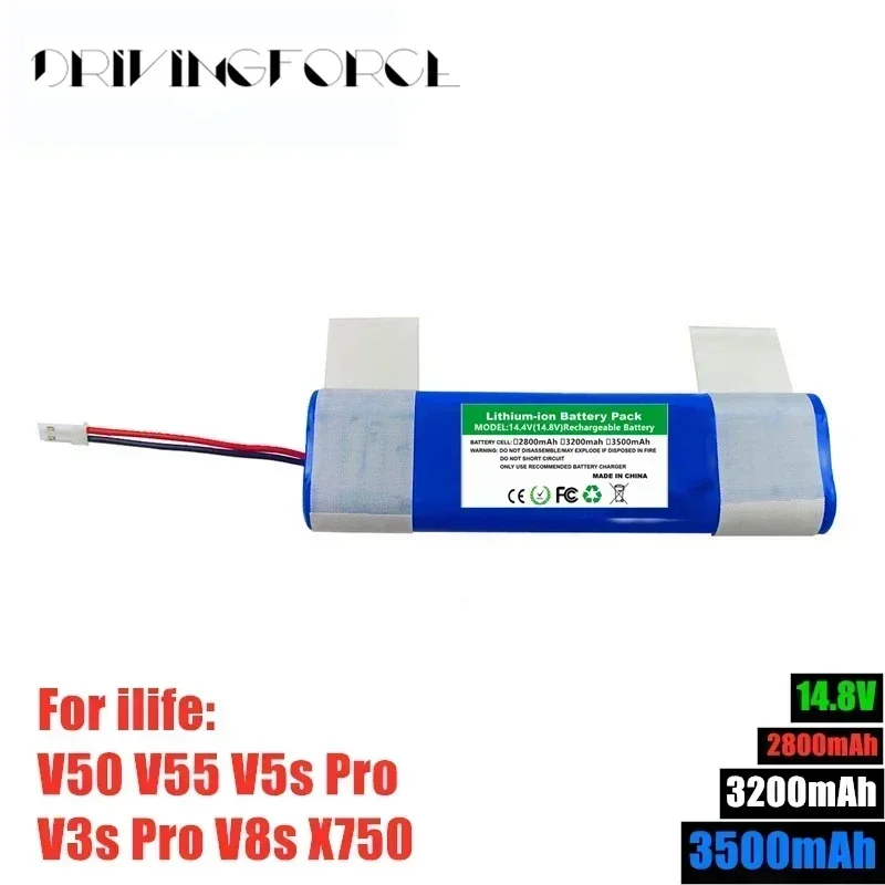 

Оригинальный литиевый аккумулятор 14,8 V 2600mah 3500Mah 18650 для ILIFE V3s Pro, V50, V5s Pro, V8s, X750