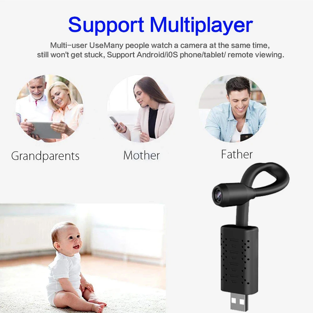 S856c76fda0214eed8c3b6c3e2ef5f5c56 HD 1080P Mini Camera Portable Wireless WiFi Camera Video Recorder Motion Detection Surveillance Camcorder Support Remote View Mallzona