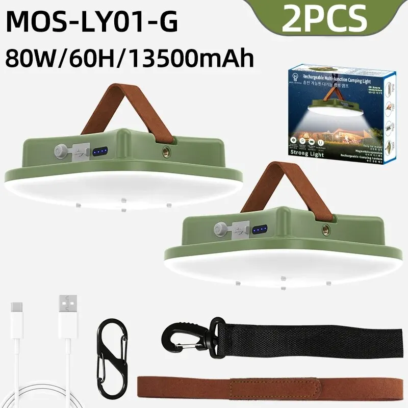 Rechargeable LED Camping Lantern with Magnetic Base and USB Type-C Charging